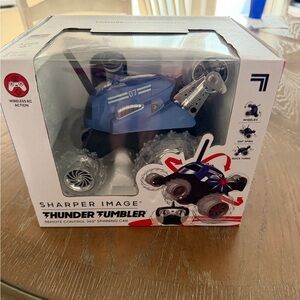 Sharper Image Thunder Tumbler Spinning Car - Blue and Silver